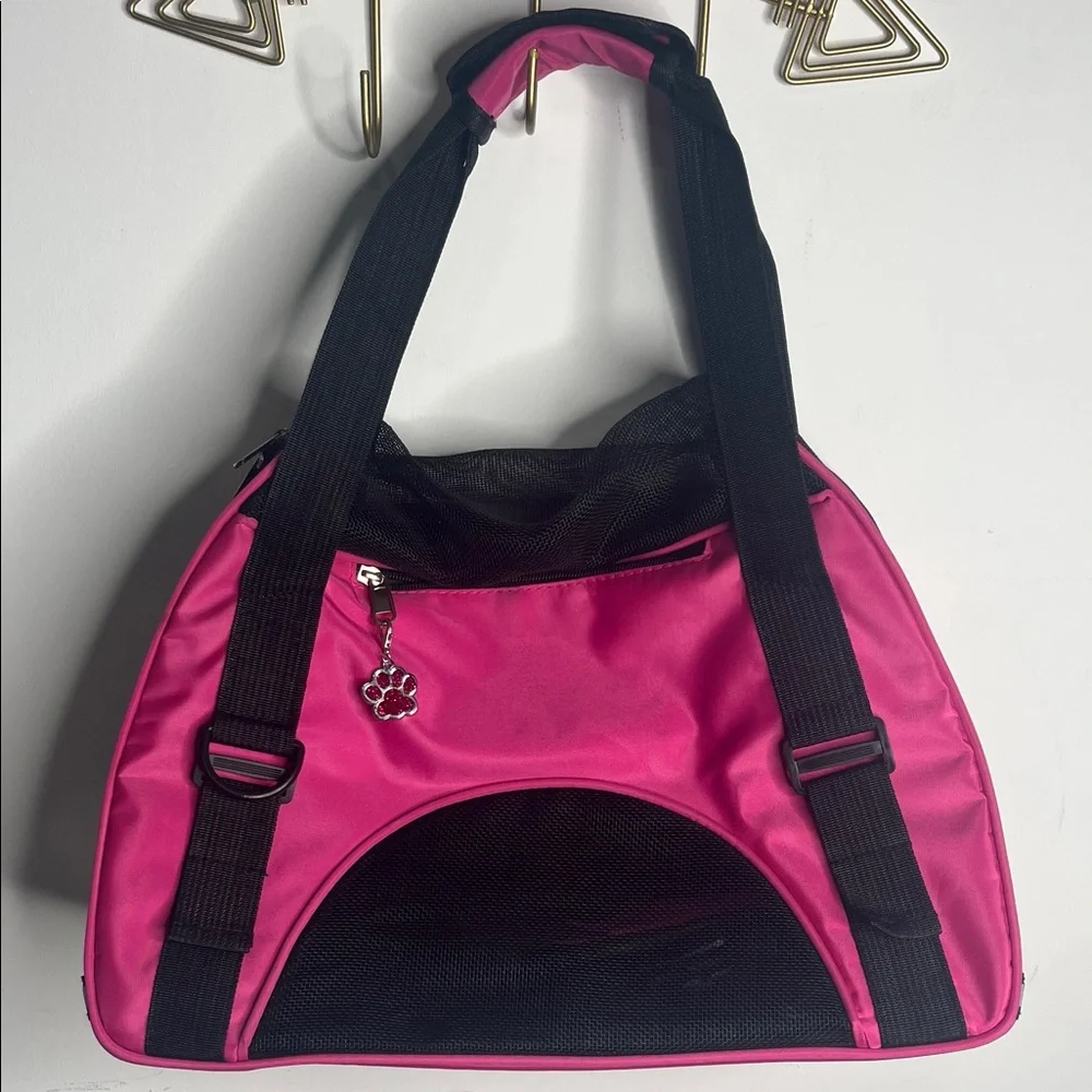 Small Pet Carrier Pink & Black